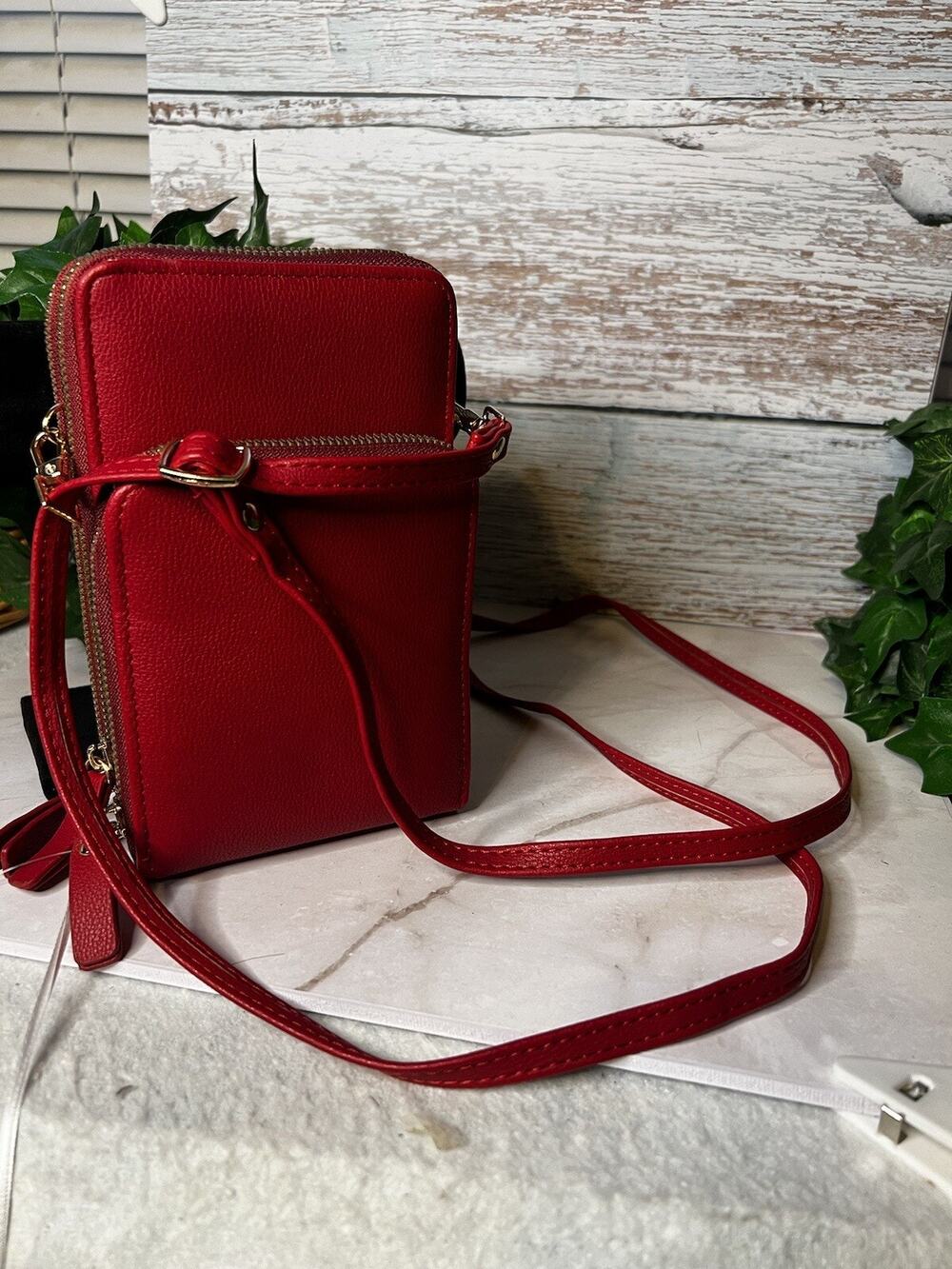 Park Avenue Handbag Purse Wallet Red Cross Body 3 Compartments New